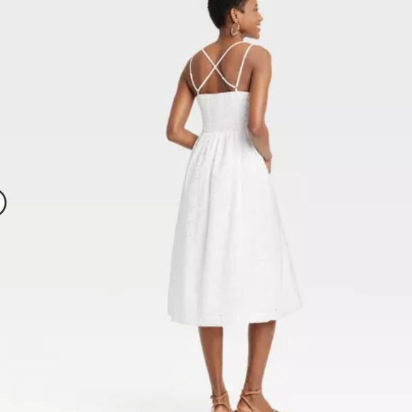 A New Day White Eyelet Midi Sundress Medium NWT - Picture 5 of 14